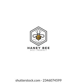 Bee Logo Design With
 color. Bee Logo Template. Modern Design. Flat Logo. Vector Illustration