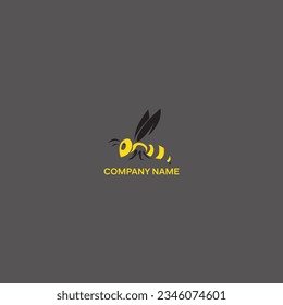 Bee Logo Design With
 color. Bee Logo Template. Modern Design. Flat Logo. Vector Illustration