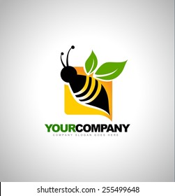 Bee Logo Design Concept. Abstract Creative Bee Icon.Honey Producer Logo.