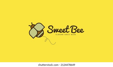 Bee Logo Design Concept for Animal Logo Template Vector