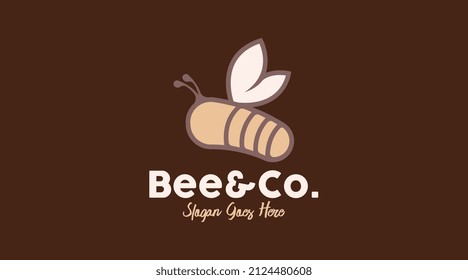 Concepto de diseño de logotipo de Bee para vectores de plantillas de logotipos para animales