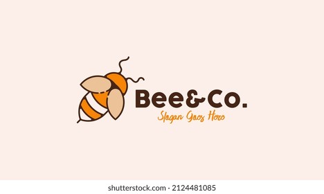 Bee Logo Design Concept for Animal Logo Template Vector