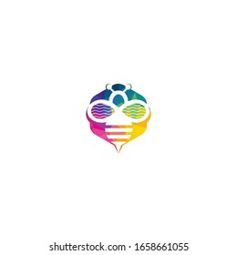 Diseño con logotipo de abeja. logo de abejas Concepto para el diseño de paquetes de miel.