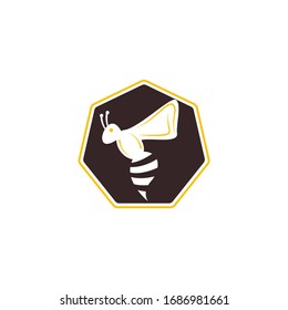 Bee Logo design, bee logo, Concept for honey package design. Bee Logo Template vector icon illustration design.