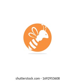 Bienenlogo-Design. Bienenlogo Konzept für Honigverpackung.	
