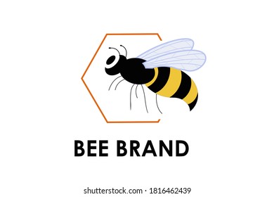 Bee Logo design concept for honey healthy product