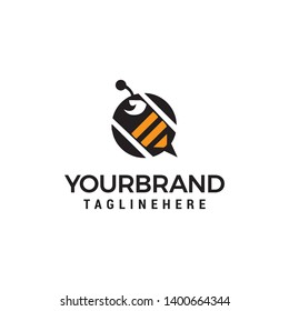 bee logo design concept template vector