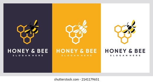 Diseño del logo de Bee con concepto creativo