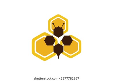 bee logo design creative concept premium vector