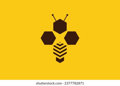 bee logo design creative concept premium vector