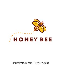 Bee logo design, Fresh honey icon symbol vector