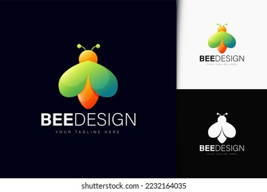 Bee logo design with gradient