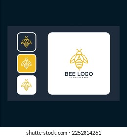 bee logo design graphic template