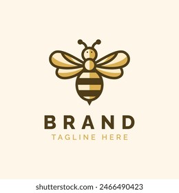 Bee Logo Design. Honey Bee logo for beekeeping and beehive business