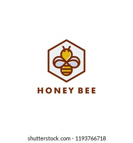 Bee logo design, Honey icon vector