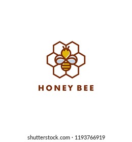 Bee logo design, Honey icon vector