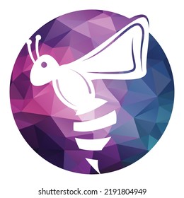 Bee Logo design for honey package. Bee Logo Template vector icon illustration design.