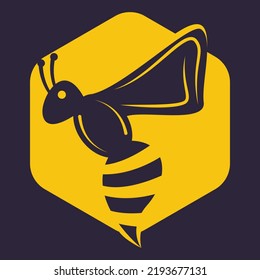 Bee Logo design for honey package. Bee Logo Template vector icon illustration design.