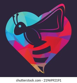 Bee Logo design for honey package. Bee Logo Template vector icon illustration design.