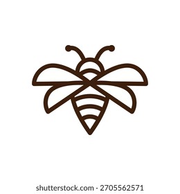 Bienen-Logo-Design. Designvorlage für Bienensymbolgrafiken. Honigbienen-Ikone, Linie. ähnliches Design.
