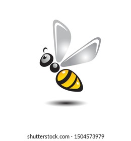 bee logo design, bee icon vector design on white background.