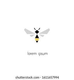 bee logo design, bee icon vector with a simple concept.