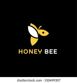 Bee logo design illustration modern minimalism