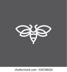 Bee logo design illustration modern minimalism art