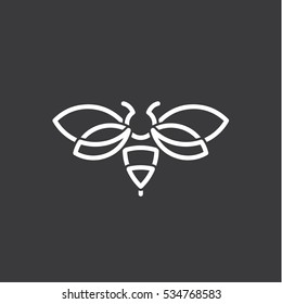 Bee logo design illustration modern minimalism