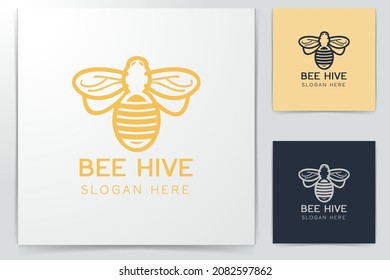 Bee logo design inspiration vector