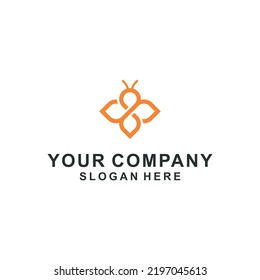 arte de la línea de diseño del logotipo de abejas