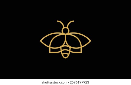 Bee Logo Design With Luxury Gold Color