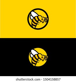 Bee logo design match dark and light background. Good for icon app design
