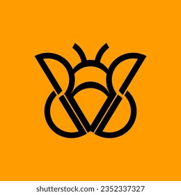Bee Logo design. Modern Design. Flat Logo. Vector Illustration
