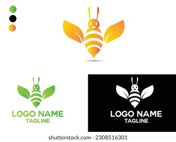 Bee logo design. Natural Bee logo. Hunny. Bee vector logo. Creative design. Flying. Business hunny. Bird. Animale. Unique