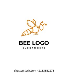 bee logo design premium vector