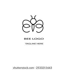 bee logo design set vector set  flying logo black logo design