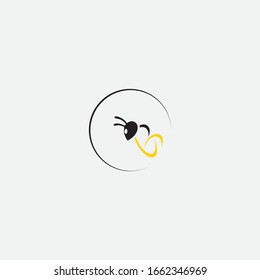 diseño y firma del logo de la abeja