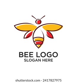 Bee logo design simple concept Premium Vector