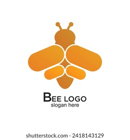 Bee logo design simple concept Premium Vector