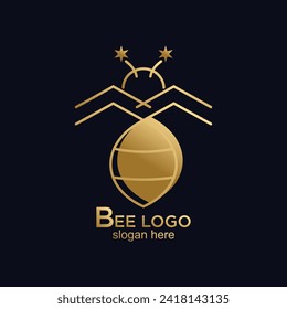 Bee logo design simple concept Premium Vector