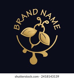 Bee logo design simple concept Premium Vector