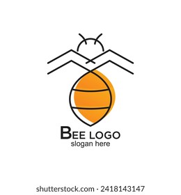 Diseño del logotipo de Bee concepto sencillo Vector Premium