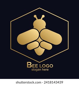 Bee logo design simple concept Premium Vector