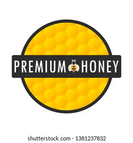 Bee logo design. symbol. bee sign. bee comb pattern logo.
