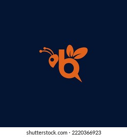 Bee, Bee logo design template elements. Modern abstract digital logo. Vector illustration.