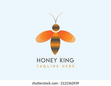 Bee logo design template eps