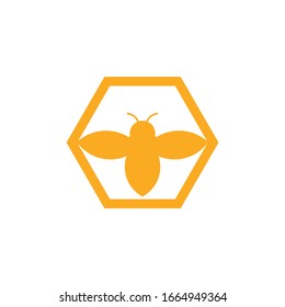 Bee logo design template. Bee icon design inspiration. Bee Symbol Vector.