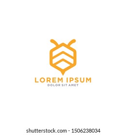 Bee Logo Design Template Inspiration - Vector