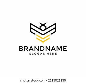 Bienenlogo-Design. Bienenlogo-Vorlage. Modernes Design. Flachlogo. Vektorgrafik